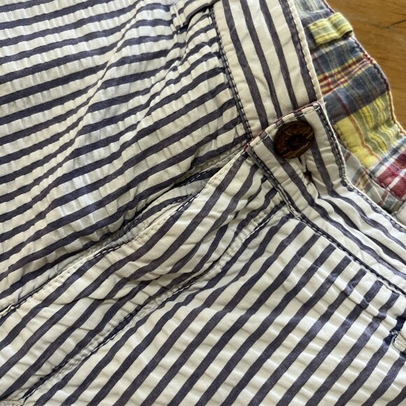 Taylor Vintage Reversible Madras/Patchwork/Striped Men’s Shorts Sz 32/33 - Picture 11 of 11